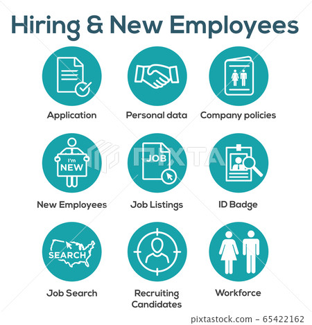 Hiring and Employees icons - job related images Hiring and Employees icons - job related images 65422162