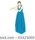 Woman playing the flute 65423060