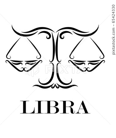Line vector logo of scales. It is sign of libra zodiac. 65424330