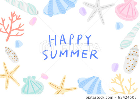 Summer greetings and shells and corals - Stock Illustration [65424505 ...