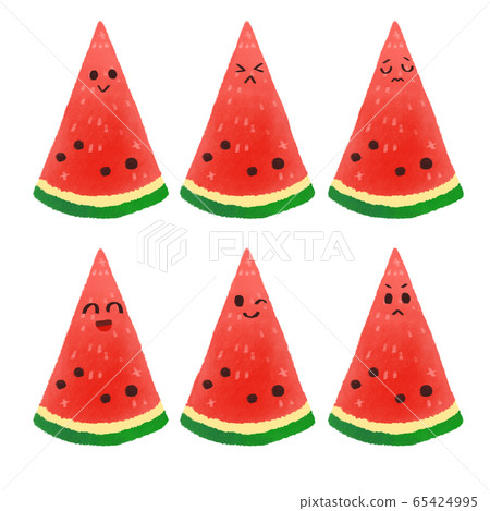 Illustration watermelon triangle facial expression Illustration watermelon triangle facial expression 65424995