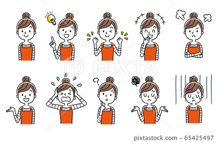 Illustration material: Housewife in apron, woman 65425497