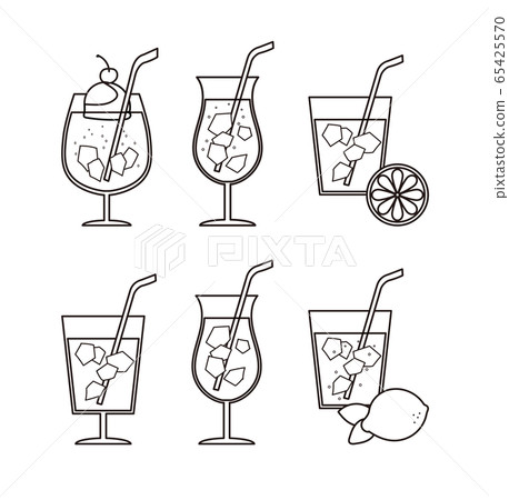 Summer cold drink icon set 65425570