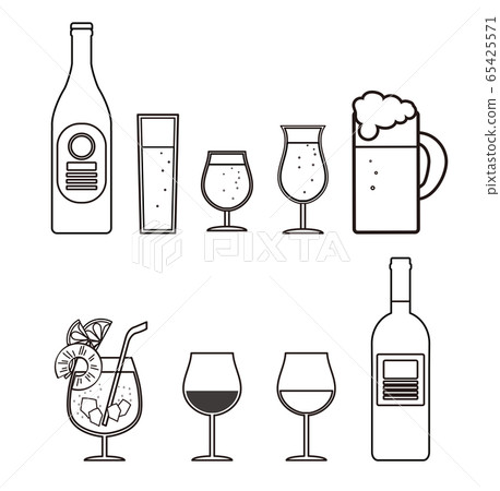 Drink-07alcohol-line white background 65425571
