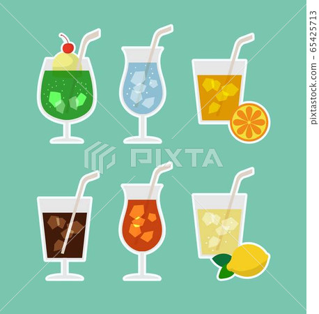 Summer cold drink icon set 65425713
