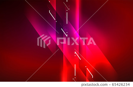 Dynamic neon shiny abstract background. Trendy abstract layout template for business or technology presentation, internet poster or web brochure cover, wallpaper 65426234