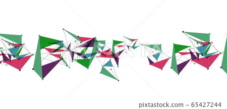 Line points connections, triangular technology design. Abstract geometric background Line points connections, triangular technology design. Abstract geometric background 65427244