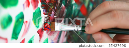 Artists hand paints future painting, abstraction Artists hand paints future painting, abstraction 65427698