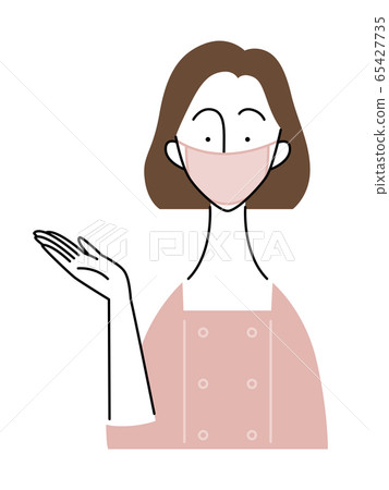 Introducing / introducing woman / esthetician / wearing a mask Introducing / introducing woman / esthetician / wearing a mask 65427735