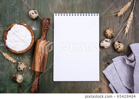 Baking concept with rolling pin Baking concept with rolling pin 65428484