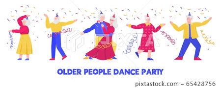 Older people dance vector illustration isolated on white background. Older people dance vector illustration isolated on white background. 65428756