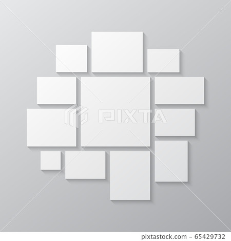 Vector empty collage board twelve images, photo Vector empty collage board twelve images, photo 65429732