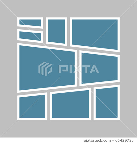 Vector empty collage board nine images, photo Vector empty collage board nine images, photo 65429753
