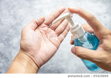 People are using hand gel to washing hands for clean from dirt such as covid-19 or corona viruses People are using hand gel to washing hands for clean from dirt such as covid-19 or corona viruses 65429894