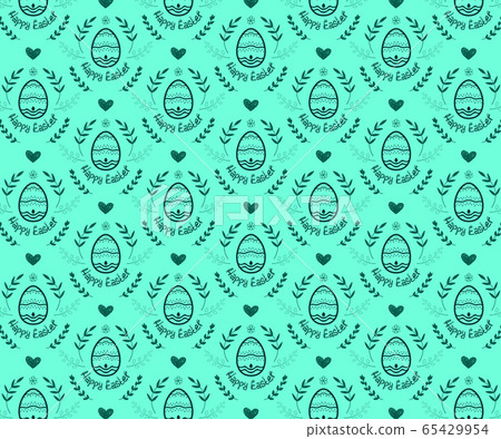 Seamless pattern on Easter egg background - Stock Illustration ...