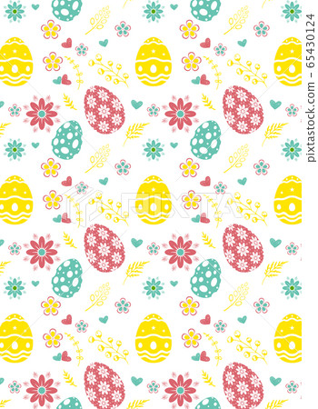 Seamless pattern on colorful Easter egg background - Stock Illustration ...