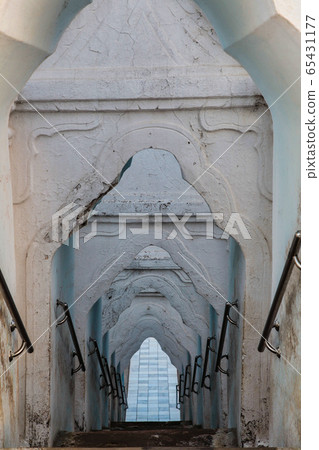 White pagoda of Hsinbyume in Myanmar located in 65431177