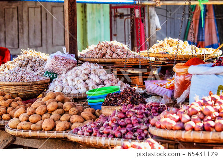 Food Market at Pyin Oo Lwin, Maymyo, Shan State of 65431179