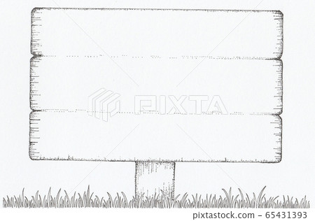 Simple horizontal wooden sign 65431393