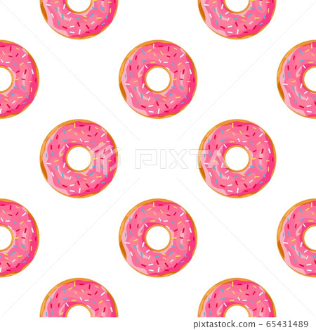 Donuts seamless pattern - Stock Illustration [65431489] - PIXTA