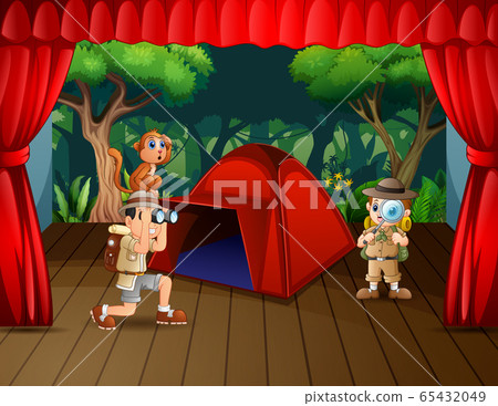 Camping drama the explorer on the stage Camping drama the explorer on the stage 65432049