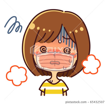 Mask heat stroke dizzy female with heat 65432507