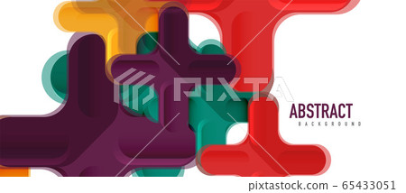Glossy multicolored plastic style cross composition, x shape design, techno geometric modern abstract background. Trendy abstract layout template 65433051