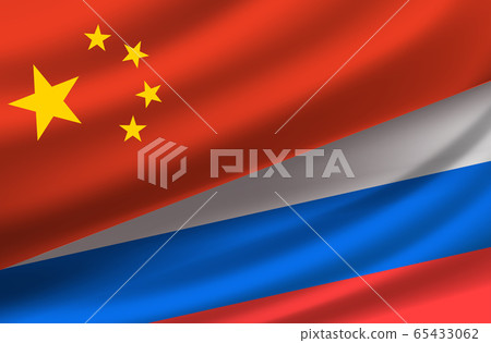 China and Russia. Vector background with flags China and Russia. Vector background with flags 65433062