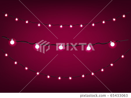 Red garlands on dark background. Vector clipart Red garlands on dark background. Vector clipart 65433063