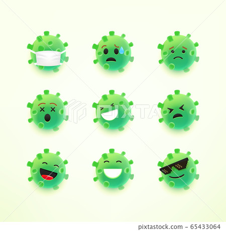 Coronavirus emoji with different emotions Coronavirus emoji with different emotions 65433064