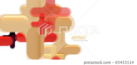 Glossy multicolored plastic style cross composition, x shape design, techno geometric modern abstract background. Trendy abstract layout template Glossy multicolored plastic style cross composition, x shape design, techno geometric modern abstract background. Trendy abstract layout template 65433114