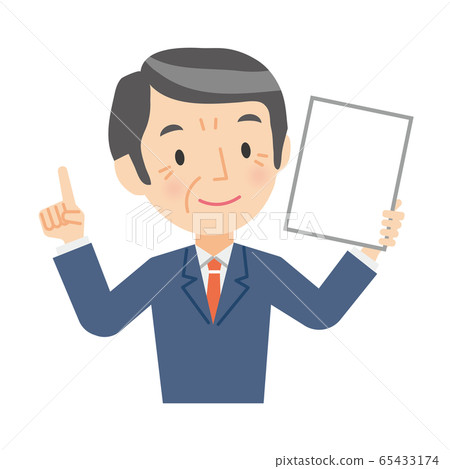 與文件的資深商人 65433174