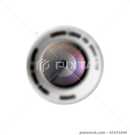 Front view of lens on white background Front view of lens on white background 65433894
