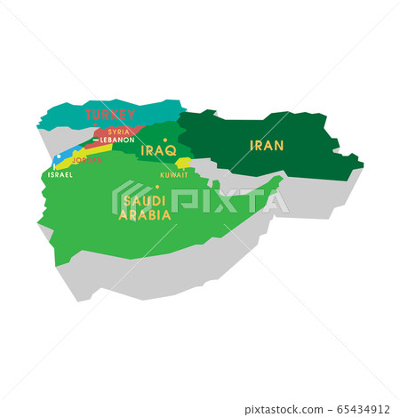 Abstract vector color map of Middle East country Abstract vector color map of Middle East country 65434912