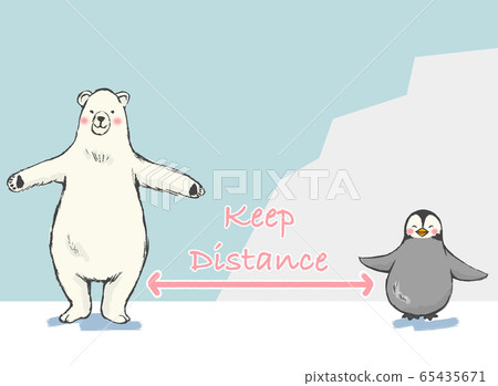手繪插圖保持距離 手繪插圖保持距離 65435671