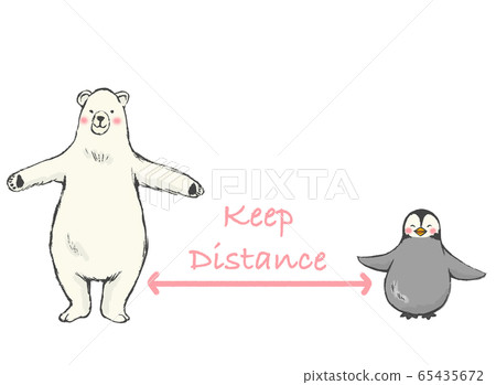 手繪插圖保持距離 65435672