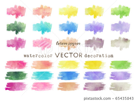 Watercolor stroke decoration set Watercolor stroke decoration set 65435843