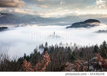 amazing panorama of Lake Bled Blejsko Jezero on a amazing panorama of Lake Bled Blejsko Jezero on a 65436249