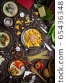 Mexican food mix colorful background Mexico 65436348