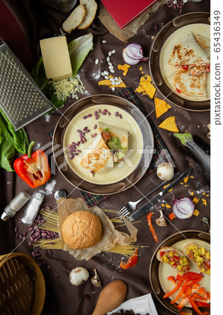 Mexican food mix colorful background Mexico 65436349