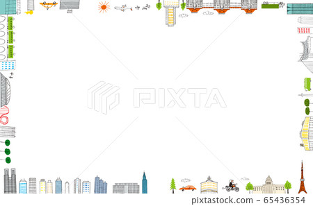 Tokyo cityscape frame - Stock Illustration [65436354] - PIXTA