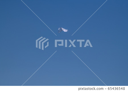 Yokohama cityscape in Japan plastic bag floating in the blue sky and air Yokohama cityscape in Japan plastic bag floating in the blue sky and air 65436548