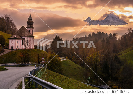 Maria Gern pilgrimage church and mount Watzmann 65436762