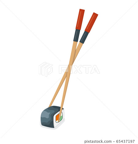 Special japanese wooden chopsticks, sushi tuna 65437197