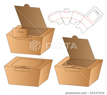 Box packaging die cut template design. 3d mock-up Box packaging die cut template design. 3d mock-up 65437434