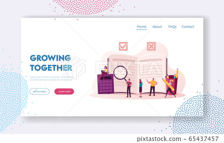 Regulation Landing Page Template. Tiny Characters Write Rules in Checklist with Law Information Regulation Landing Page Template. Tiny Characters Write Rules in Checklist with Law Information 65437457