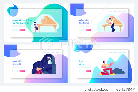 Man Singing Serenade to Woman, Boy Practice Piano Playing Website Landing Page Set. Student Prepare to Performance on Stage, Love Song at Night Web Page Banner. Cartoon Flat Vector Illustration Man Singing Serenade to Woman, Boy Practice Piano Playing Website Landing Page Set. Student Prepare to Performance on Stage, Love Song at Night Web Page Banner. Cartoon Flat Vector Illustration 65437847