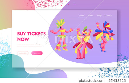 Brazilian Culture, Carnival in Rio De Janeiro Landing Page. Brazilian Samba Dancers Girls Wearing Festival Costumes 65438223
