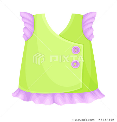 Sweatshirt or Blouse with Short Sleeve for Girls Vector Illustration 65438356