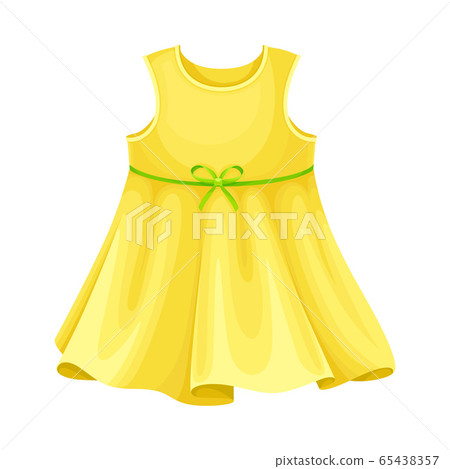 Seasonal Sleeveless Dress with Pleats and Bow for Girls Vector Illustration Seasonal Sleeveless Dress with Pleats and Bow for Girls Vector Illustration 65438357